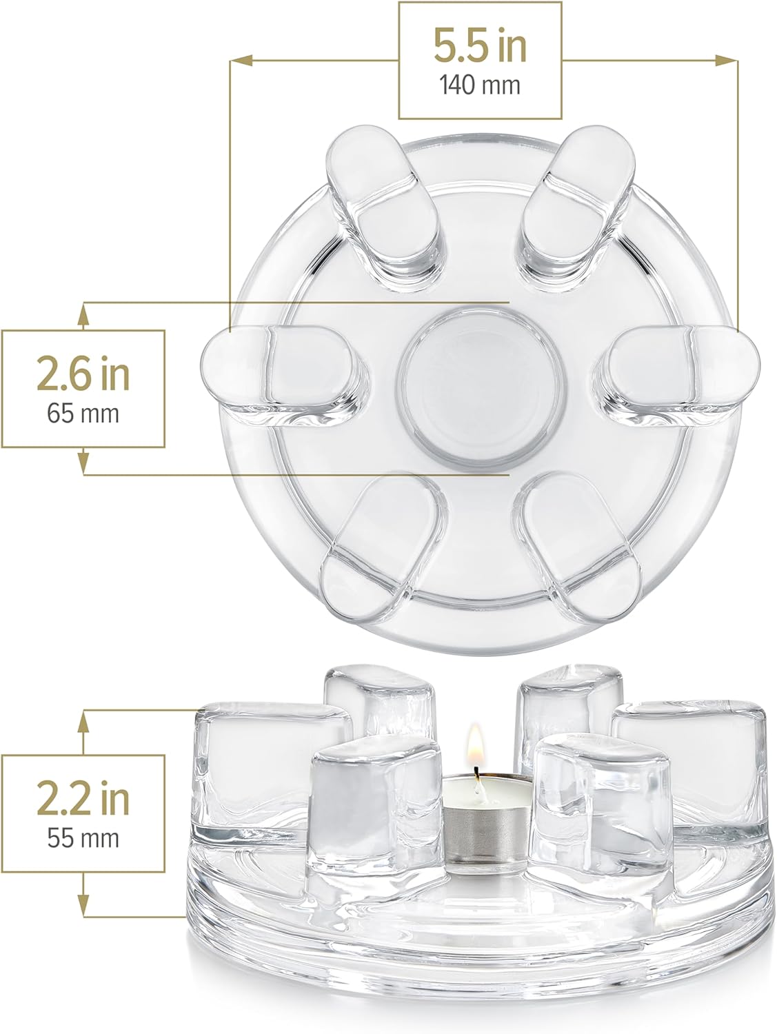 Teabloom Petals Tea Warmer – Elegant Glass Teapot Warmer with Tealight Candle | Universal Fit for Most Teapots | Durable Soda-Lime Glass Design