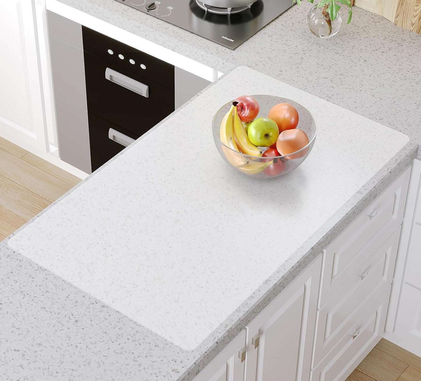 Warome Silicone Mat,36"x 23.6" Table Protector Craft Mat for Painting, Clay, Projects, Arts and Crafts, Soldering and Resin, No Creases Counter Mat-White Translucent