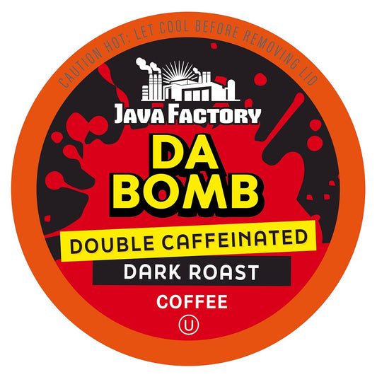Java Factory Coffee Pods High Caffeine Coffee Compatible with K Cup Brewers Including 2.0, Da Bomb Extra Bold Double Caffeinated, 80 Count
