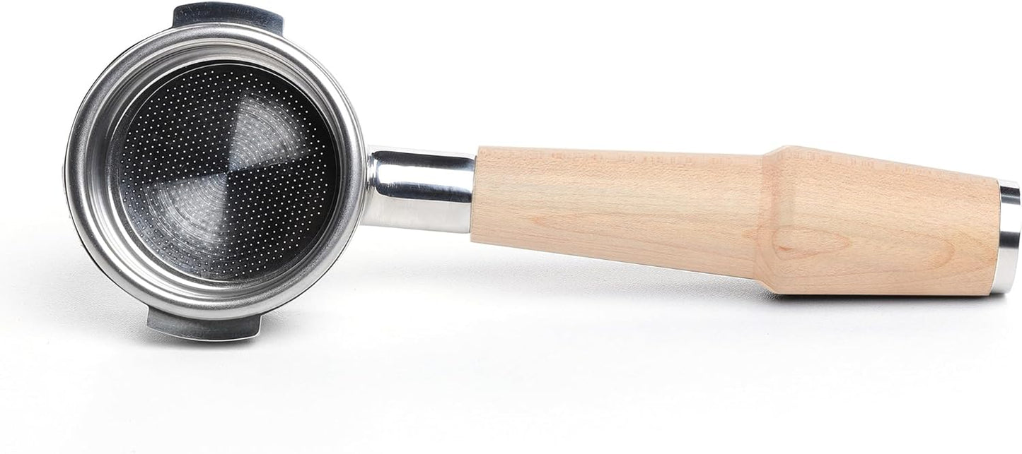 58mm Bottomless Portafilter for E61 Group Head | Professional Barista-Grade Naked Portafilter | Compatible with Rocket, Lelit, Ascaso, Profitec, ECM, Flair 58 (Maple)