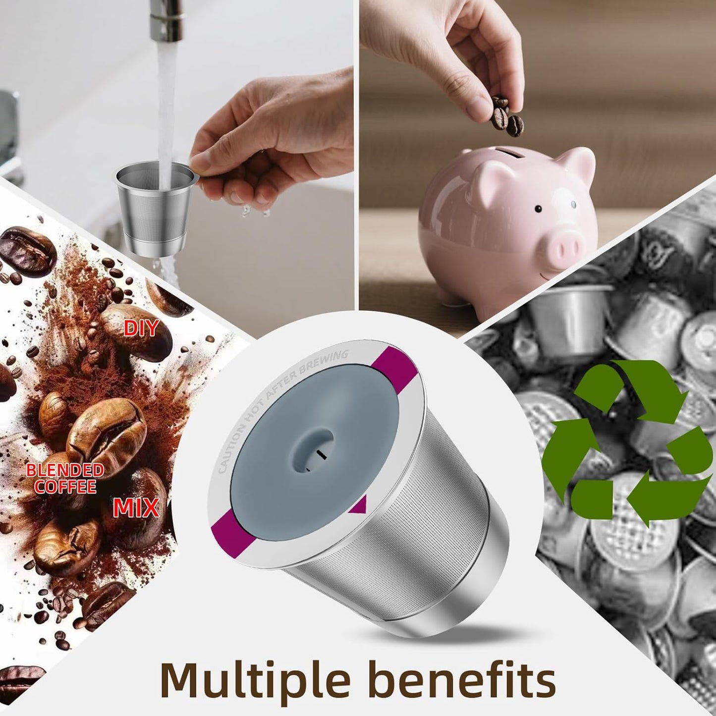 1 Pack Reusable K Cup Coffee Pods, Stainless Steel Refillable K Cup Coffee Filters for Keurig 1.0 and 2.0 Coffee Makers