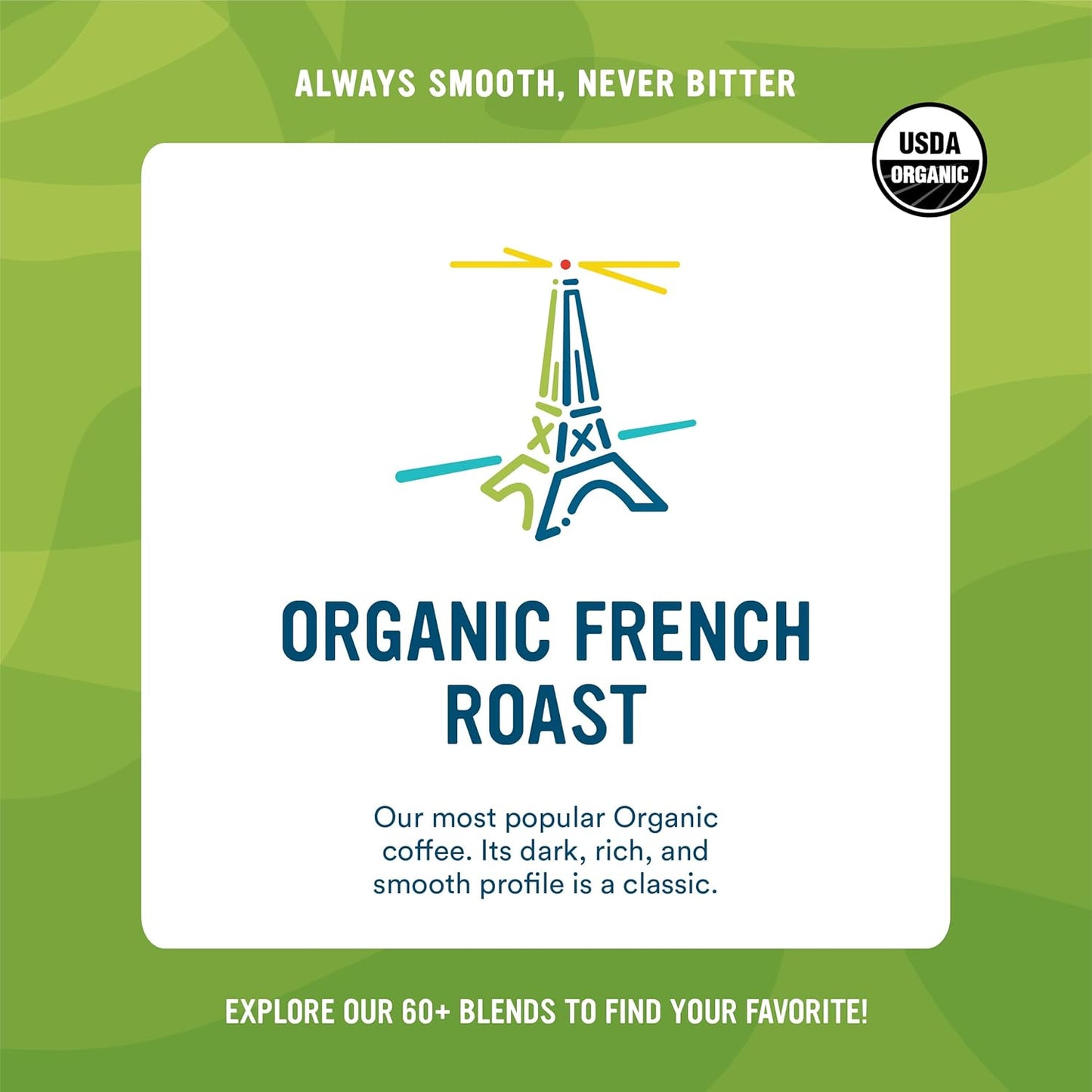 Cameron's Coffee Roasted Whole Bean Coffee, Organic French Roast, 4 Pound