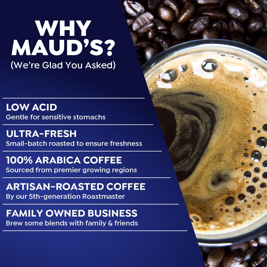 Maud's French Roast Coffee Pods, 200 ct, Dark Roast Coffee in Recyclable Single Serve Pods – 100% Arabica Coffee, Compatible with Keurig K Cups Maker