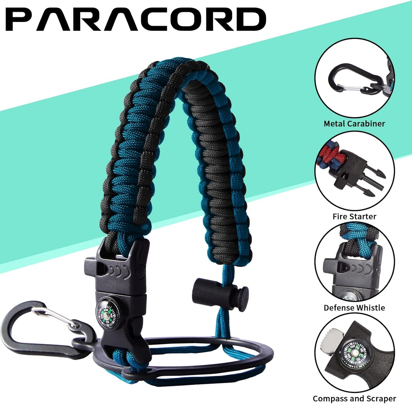 32/40/64/128 oz Insulated Water Bottle with straw & Spout Lids Keep Cold 48H Hot 24H, Large Water Flask Bottle with Shoulder Carrier Bag, Paracord Handle & Boot for Gym, Workout & Beach