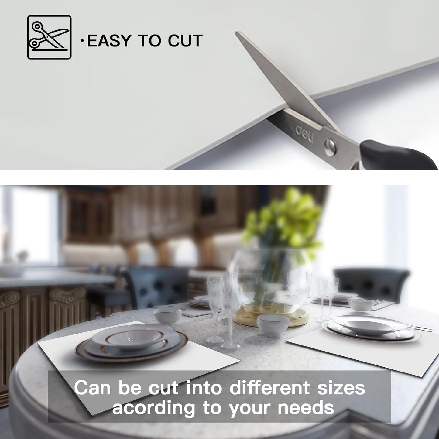 Silicone Mats for Kitchen Counter, 47.3"x23.6"x0.08" Largest Heat Resistant Mat Kitchen Island Waterproof 2MM Thick Countertop Protector Mat Nons-slip Extra Large Counter Mat (Semitransparent)