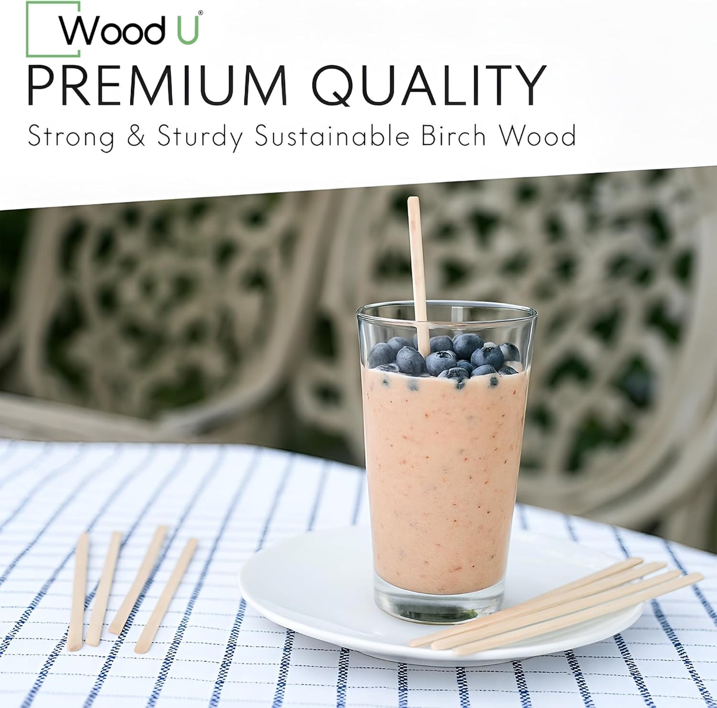 Wooden Coffee Stirrers - 5.5" 1000 pcs of Wooden Sticks - Square - End Coffee Mixer Stick