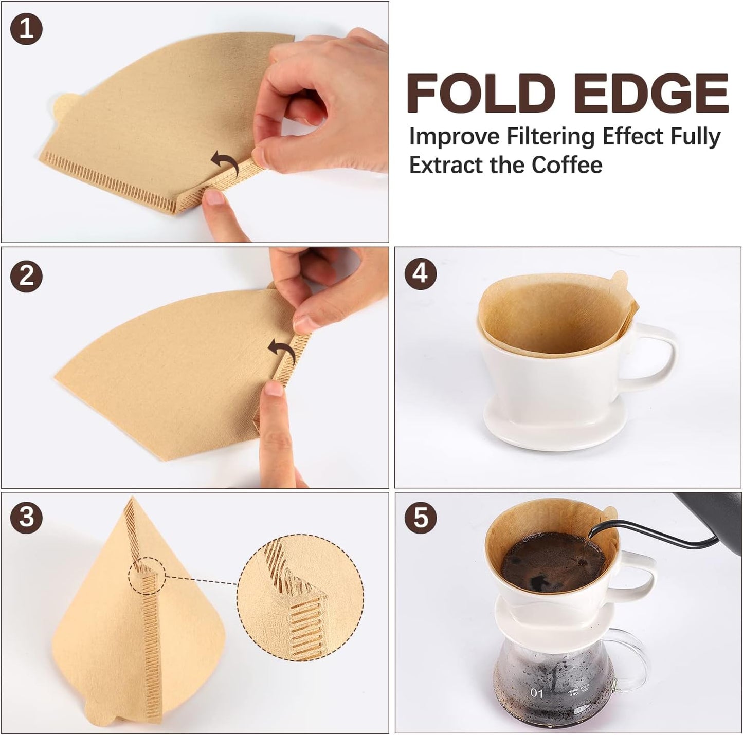 Pro Mael Cone Coffee Filters #4, Number 4 Coffee Filter 8-12 Cup for Drip Coffee Maker, Unbleached Natural (200, #4)