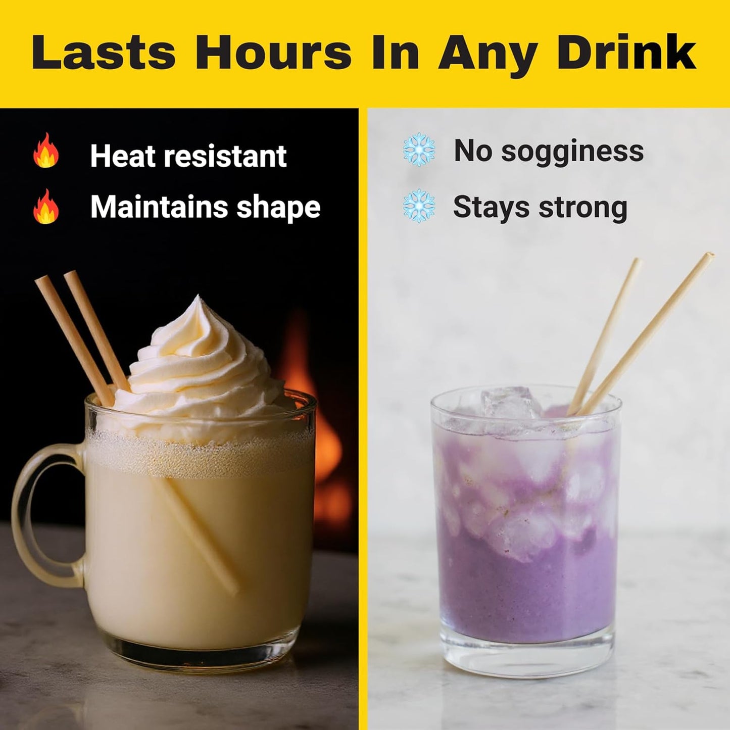 HAY! Stir, Natural coffee stir sticks, fully compostable made from wheat stems, our stir sticks are ideal for hot and cold beverages, 5’' pack of 500