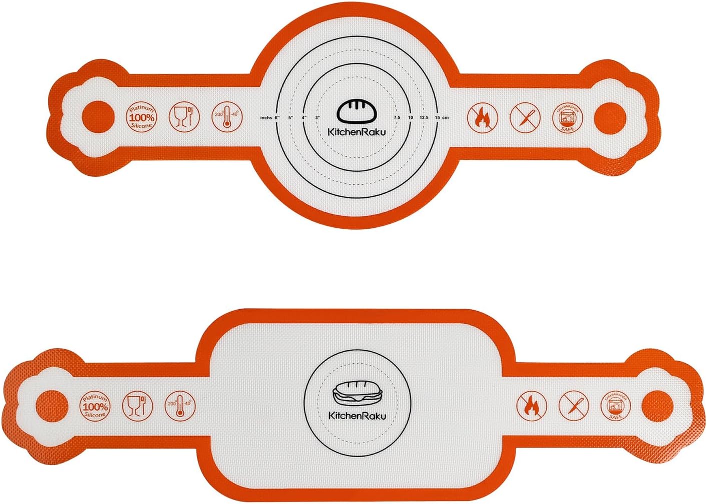 Cook's Aid 2 Pcs Silicone Bread Sling for Dutch Oven, Non-Stick Bread Baking Mat Set, Reusable Sourdough Bread Sling with Long Handles for Easier Transfer for Dough