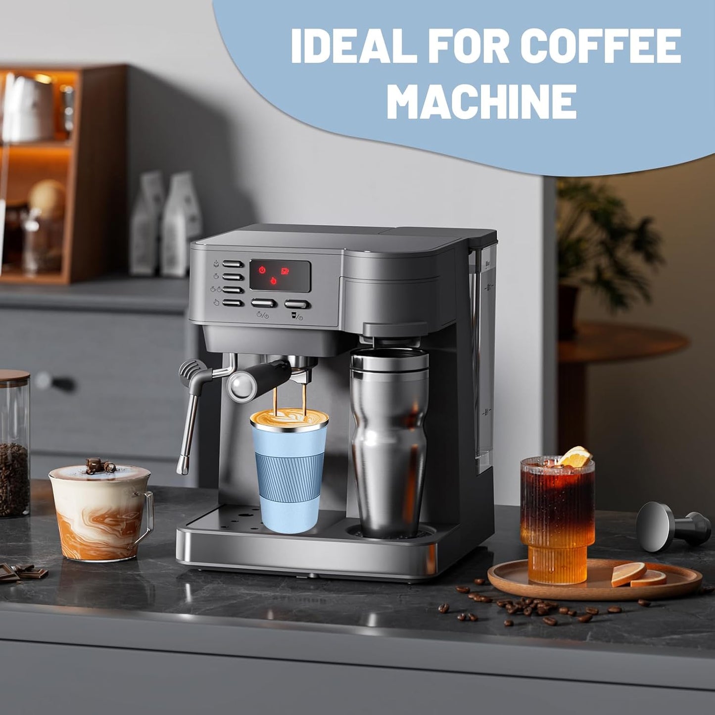 Insulated Coffee Tumblers with Flip Lid 12oz / 17oz, Stainless Steel Travel Coffee Mug Leak Proof, Vacuum Insulated Coffee Mug Reusable Cup, Keeps Cold and Hot for Coffee Tea