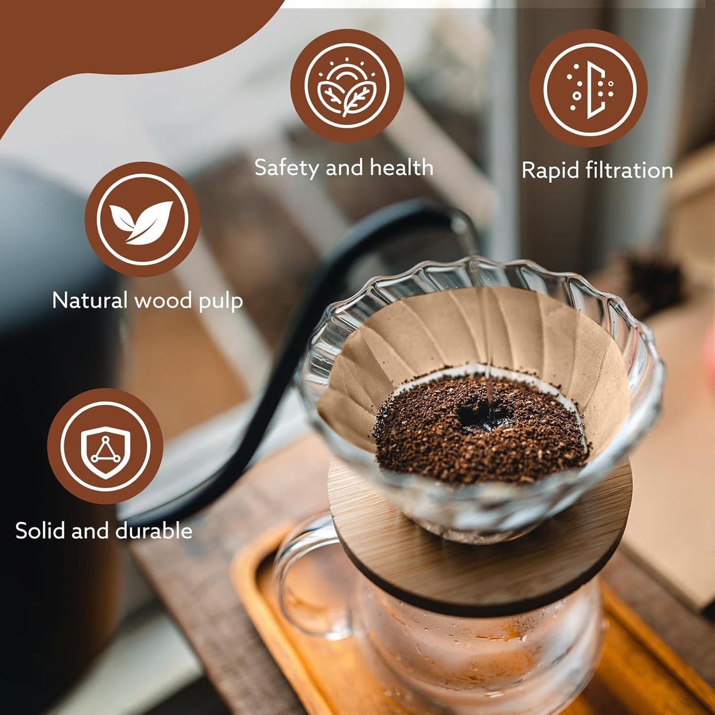 500 Count Percolator Coffee Filters, 3.75in Natural Unbleached Percolator Filters Disposable Disc Coffee Filters for Coffee Shops, Camping, Home, Office