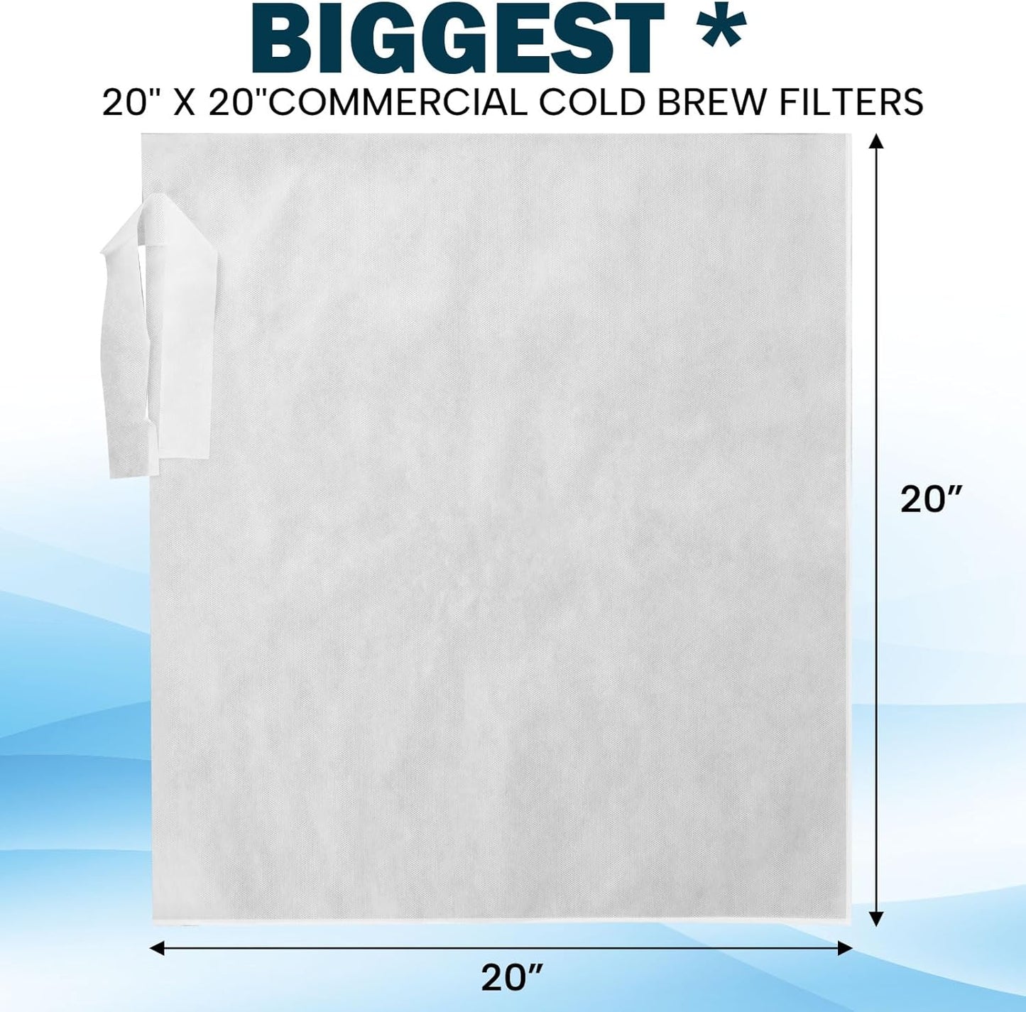 50 Piese Cold Brew Coffee Filters with Drawstring, 20" X 20" Commercial Cold Brew Bags for Commercial Model Cold Brew Coffee Makers and 5 Gallon Commercial Systems, Brew Up To 5 LBS Coffee