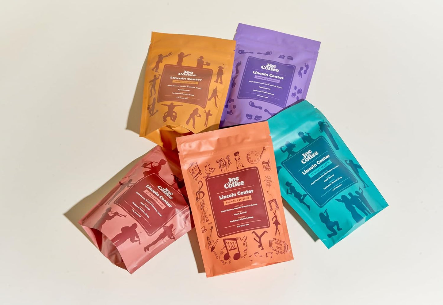 Joe Coffee Company x Lincoln Center - 6 oz Bag Whole Bean Coffee Bundle of 5| Women-Produced, NYC Roaster, Rainforest Alliance Certified, Kosher, Climate-Friendly, Specialty Grade