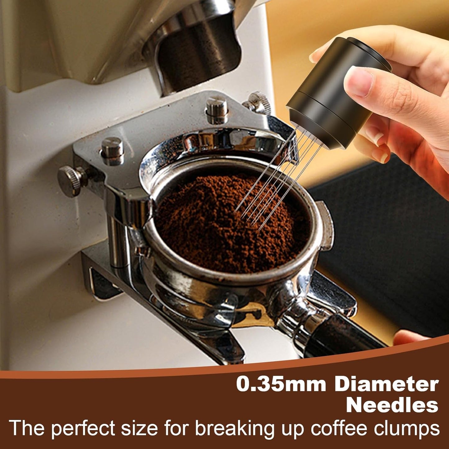 WDT Espresso Distribution Tools Espresso Stirrer Tool WDT Coffee Distributor for Barista Espresso Machine Accessories 9*0.35mm Espresso Grounds Stirrer with Extra 9 Replaceable Needles,Black