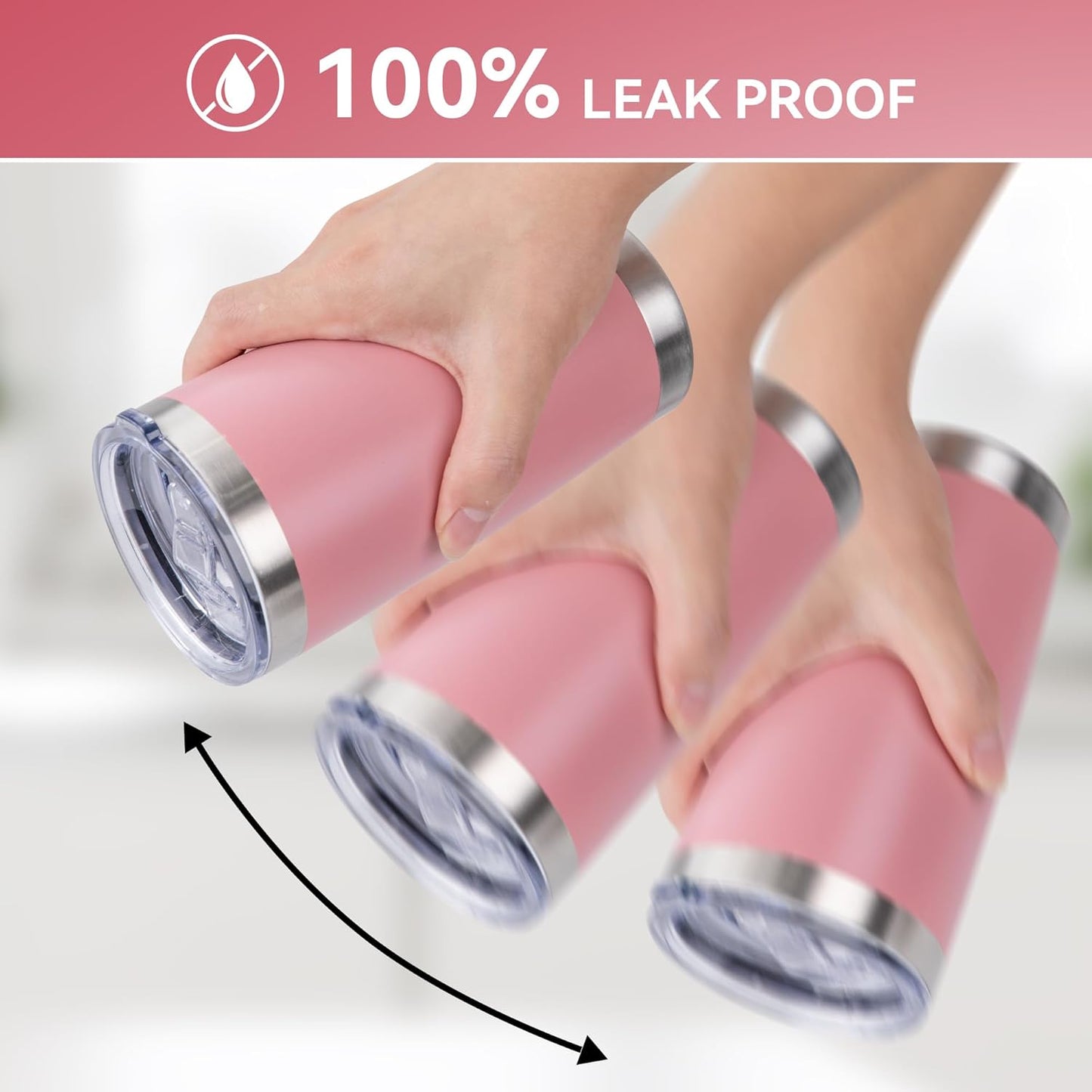 20 oz Tumbler Stainless Steel Tumblers Bulk with Lid Double Wall Insulated Coffee Tumbler Cups for Hot & Cold Drinks Powder Coated Travel Coffee Tumbler Mug Metal (Rose Pink, 6 pack)