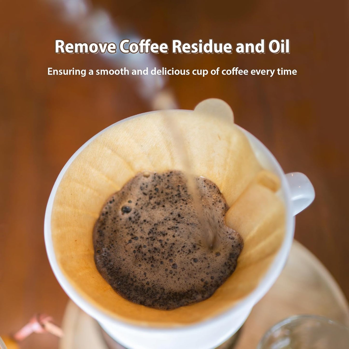 Coffee Filters V60 Coffee Filter Size 02 Cone Coffee Filters 2-4 Cups for Pour Over and Drip Coffee Maker(Natural Brown, 100 Count)