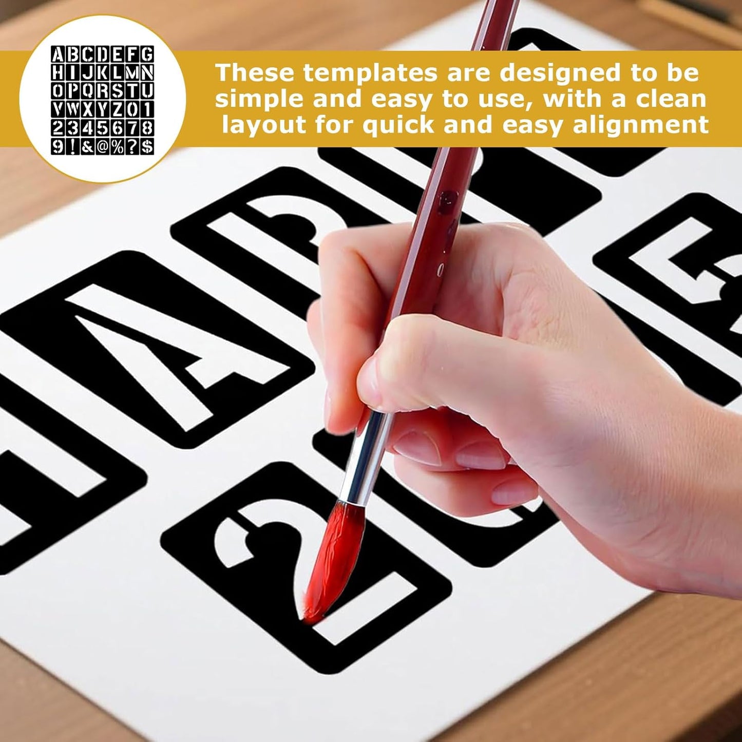 42 Pcs 3 Inch Letter Stencils,for Crafts Reusable,Letter Stencils 3 Inch,for Painting,for Painting On Wood, Wall, Fabric, Rock, Sign, DIY Art Projects