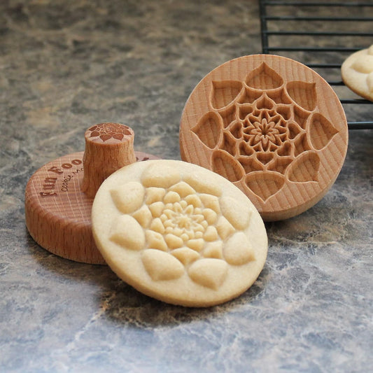 Wood Cookie Stamp, 2.5 Inch (Lotus Mandala CS-055)