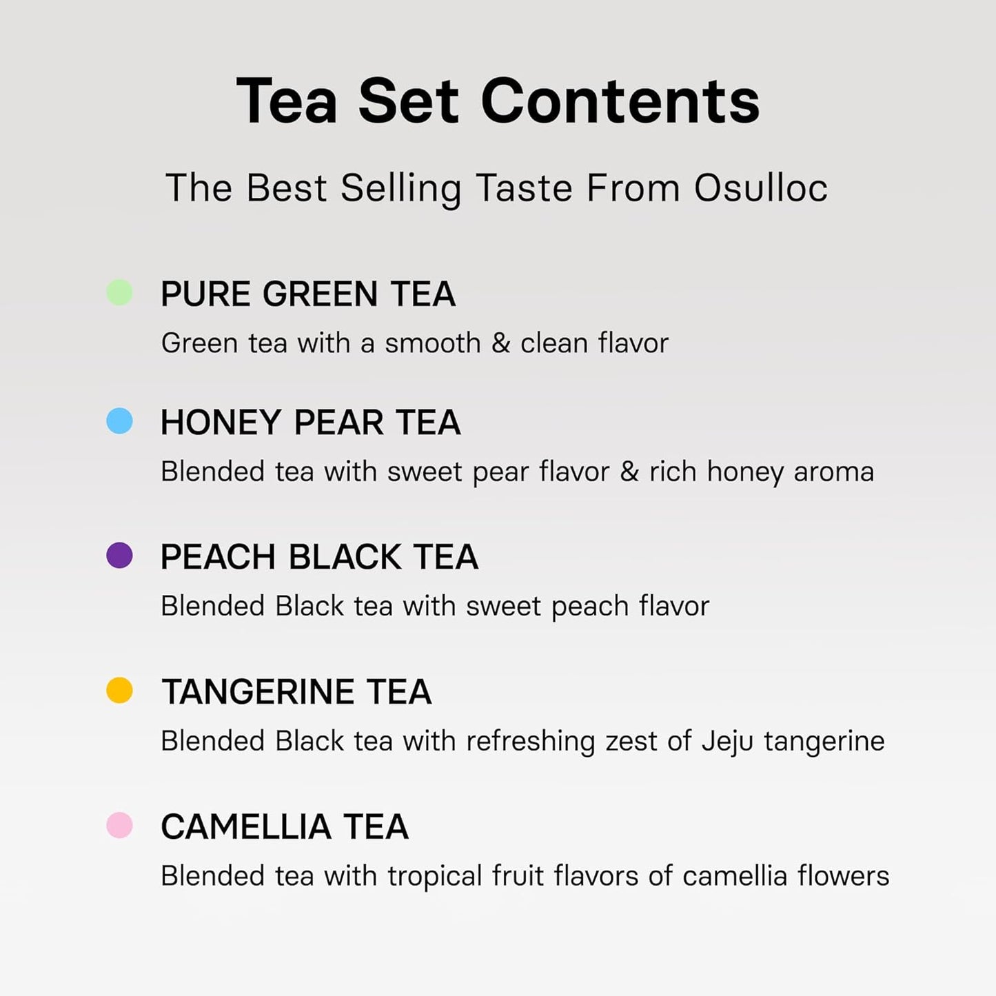 OSULLOC Premium Tea Collection (40 count, 10 flavors x 4 ea), Assorted Tea bag Sampler, Tea Gift sets for Tea lover, Self Care Gift Box, Premium Organic Pure & Blended Tea from Jeju
