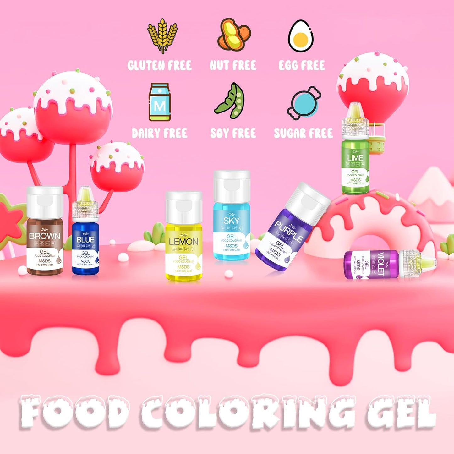 Gel Food Coloring - 4.5oz Vivid Food Coloring Gel for Baking, Cake Decorating, Cookie, Fondant, Macaron - Tasteless Concentrated Edible Food Color Dye for Icing, Slime, Drinks, DIY Crafts (Green)