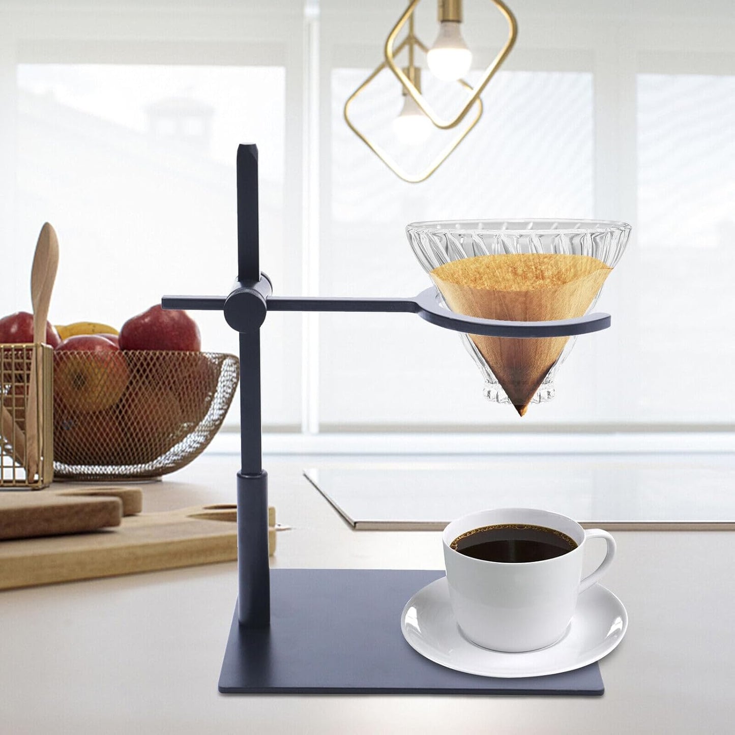 Xuthusman Coffee Dripper Holder Silicone Base Glass Funnel Stand Portable Coffee Dripper Rack Hight Adjustable for Home Kitchen