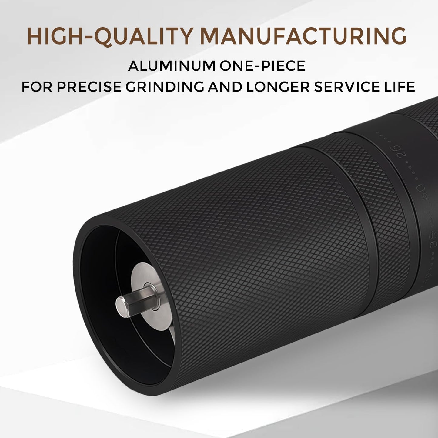 Manual Coffee Grinder with 60 Adjustable Speed Coarse, Portable Hand Coffee Bean Mill with Double Bearing Positioning, Manual Grinder for Travel Camping Office Espresso Pour Over