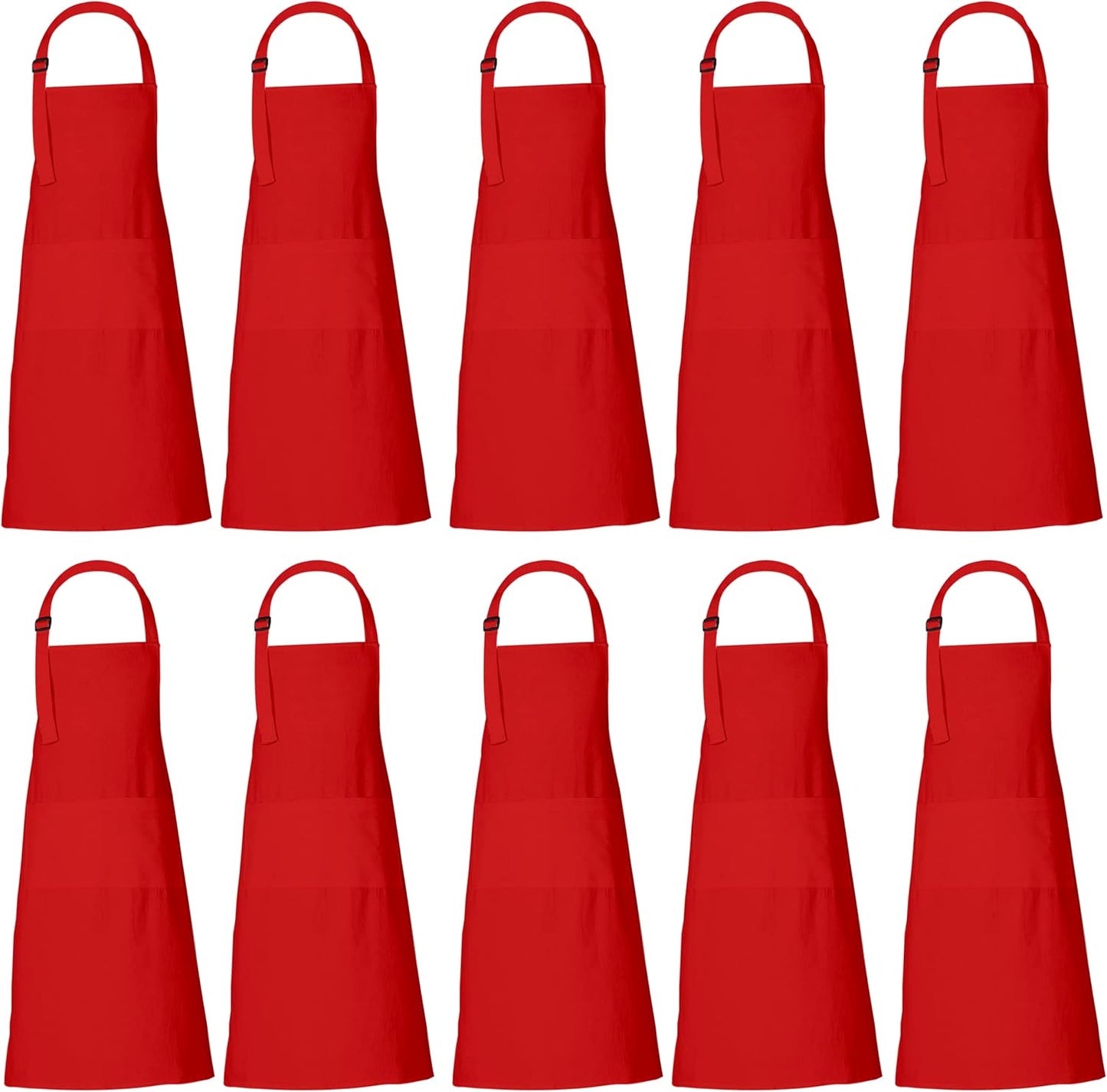 RAJRANG 100% Cotton Cooking Apron with 3 Pockets Kitchen Chef BBQ Adjustable Bib Aprons for Women Men