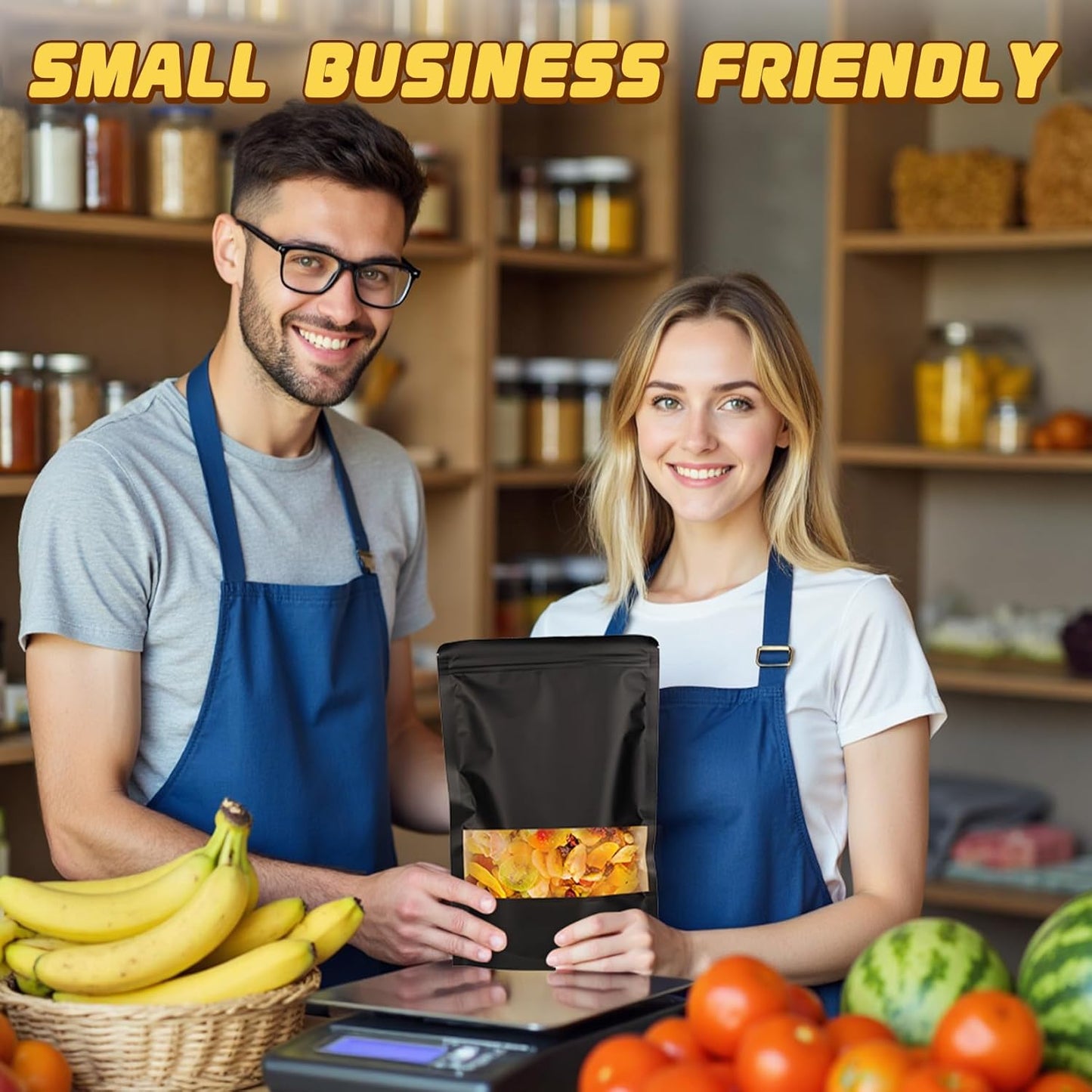 Jetmore-50pack-Smell-Proof-Bag, Zip Lock Pouches with Window, Resealable Bags for Small Business, Small Sealable Bags for Packaging Snack, Coffee, Spice, Candy, Trail Mix, Wax, Mylar Bags 3.5