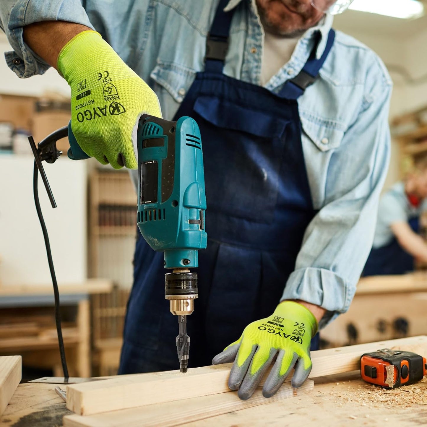 Safety Work Gloves for Men and Women PU Coated, 60 Pairs Seamless Knit Glove with Thin Polyurethane Coated Smooth Grip on Palm&Fingers, Ideal for General Light Duty Work, KG11PB Green,L