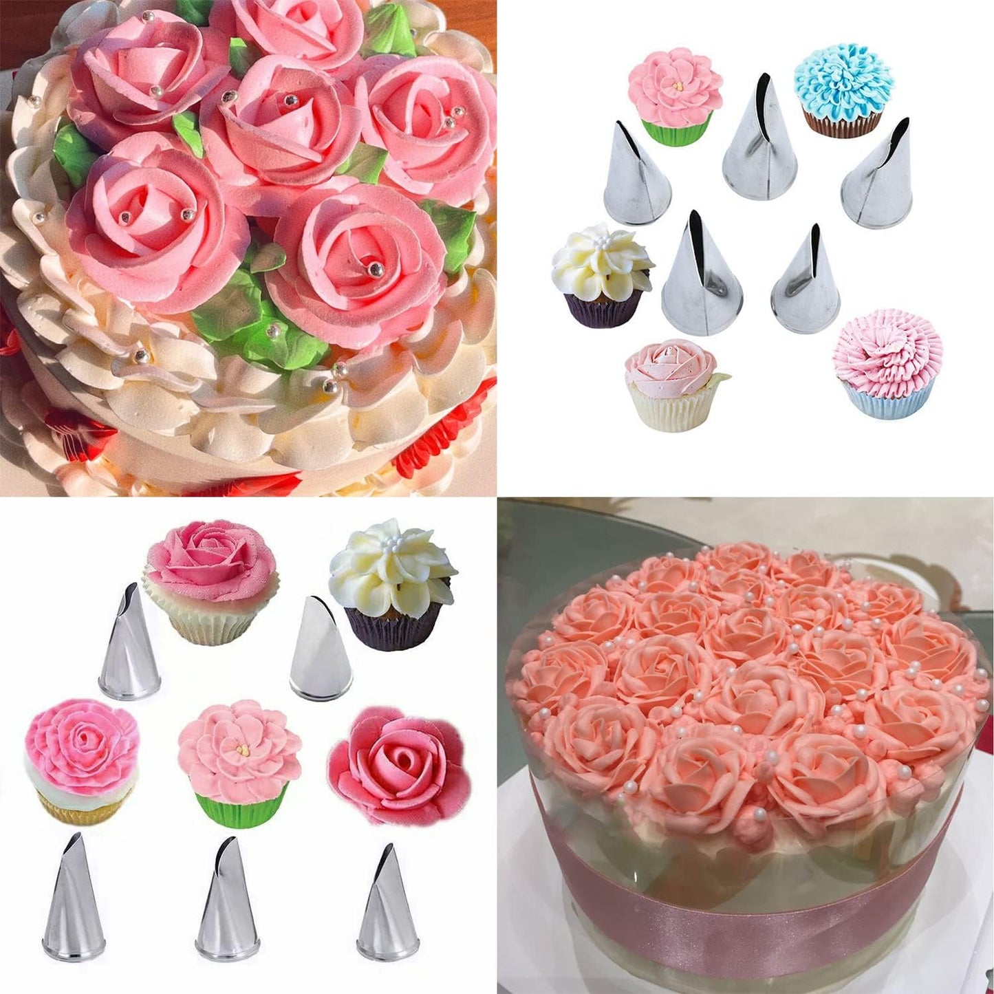 Hendiy 7Pieces/set Cake Decorating Tips Set Cream Icing Piping Fondant Rose Nozzle Pastry Tools Fondant Decorating Tools