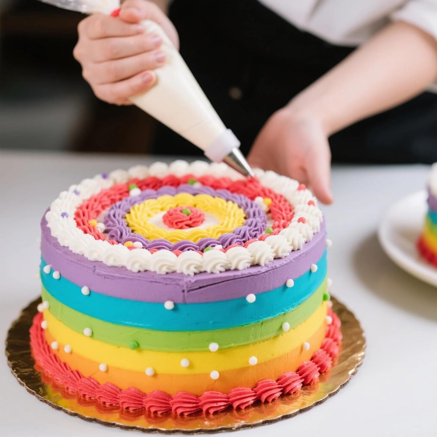 21 Inch Large Piping Bags - HOMIOVE XL Plastic Disposable Pastry Bags Anti Burst Non-Slip Design Cake Decorating Bags for Icing Tips Cake Baking Supplies Tools 100Pack