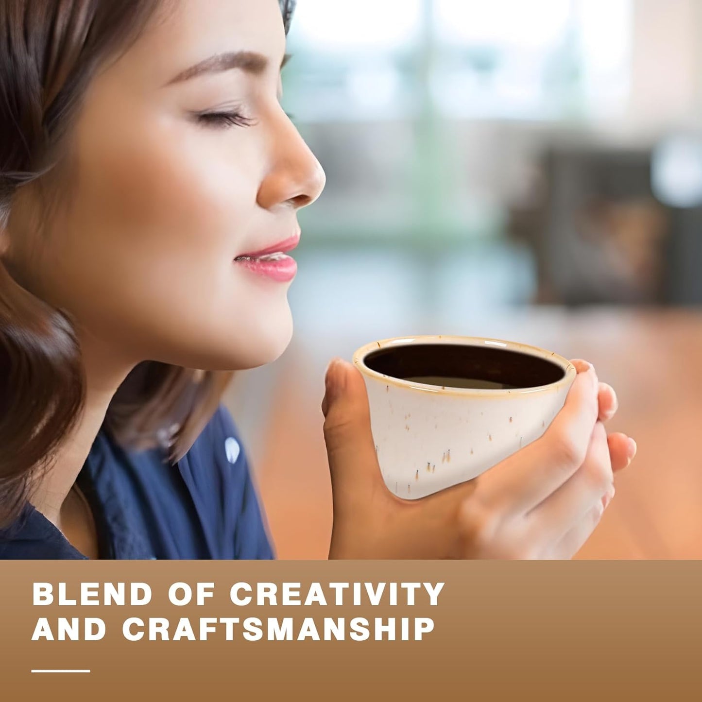 Ceramic Espresso Cups Set of 4, Double Walled Espresso Coffee Mugs for Nespresso Cups, Special glazed Demitasse Cups Expresso Coffee Cup for Espresso Machine (White)