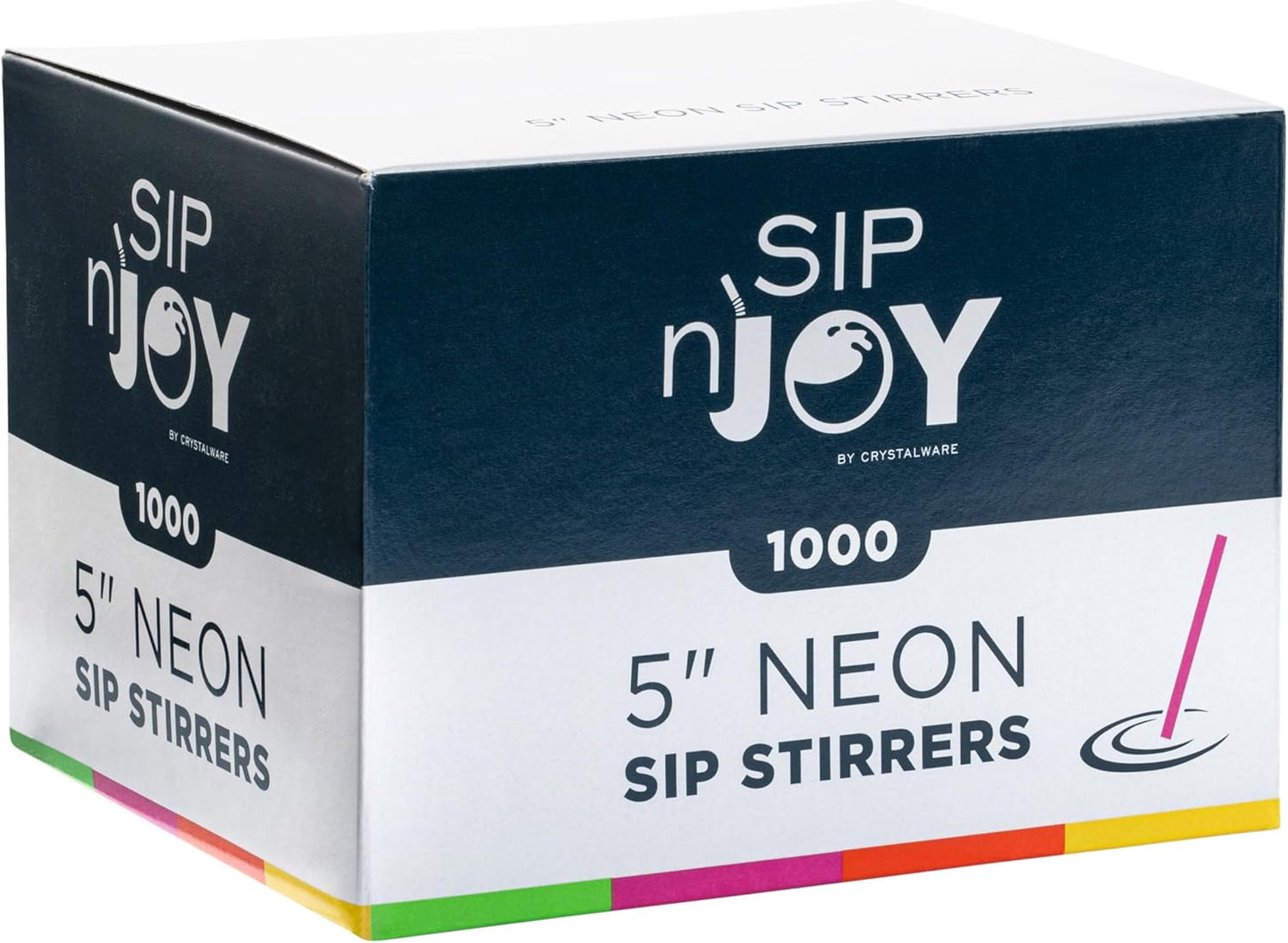 Neon Coffee Stirrers, 1000 Disposable Plastic Drink Stirrer Sticks - 5-Inch (Pack of 1) - Use As Coffee Straws Or Cocktail Mixers