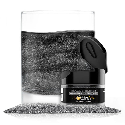 Brew Glitter Black Edible Drink Glitter 1x 4g Jar for Cocktails, Beer, & Beverages