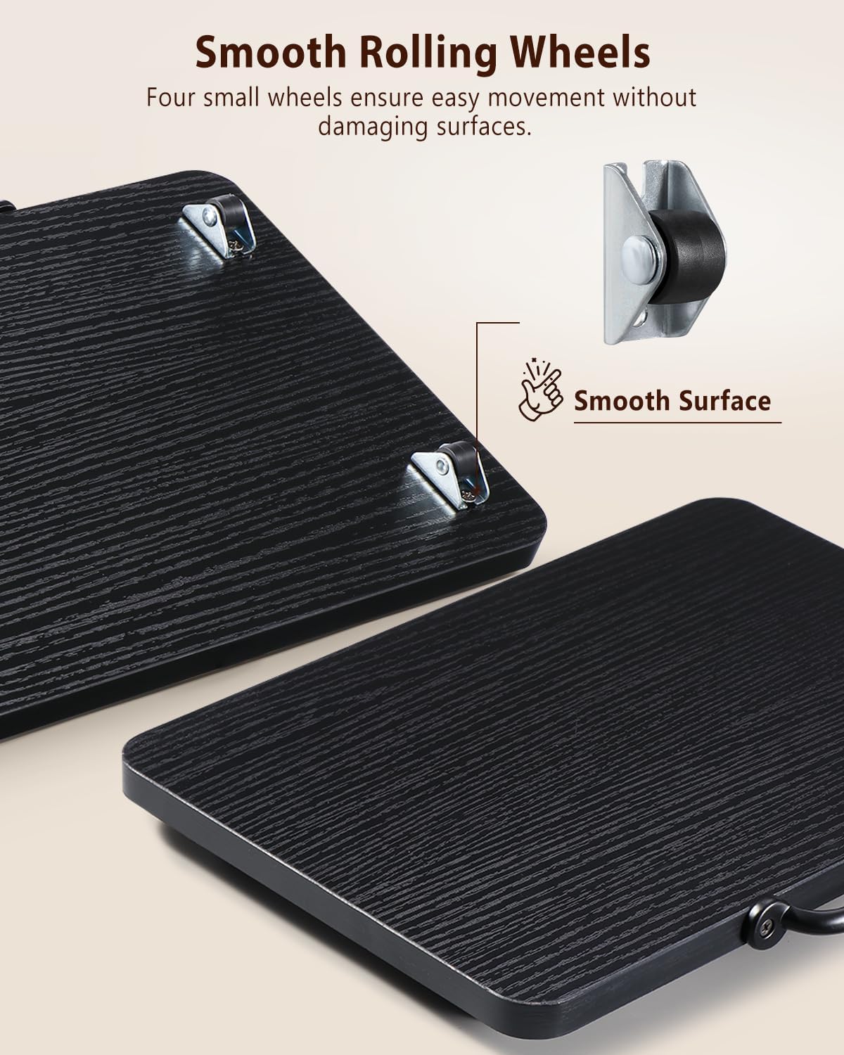 Appliance Slider, Sliding Tray for Coffee Maker, Coffee Pot Slider for Countertop, Kitchen Appliance Rolling Tray with Rubber Wheels,Medium - Wide, Black (13” x 9.5”)