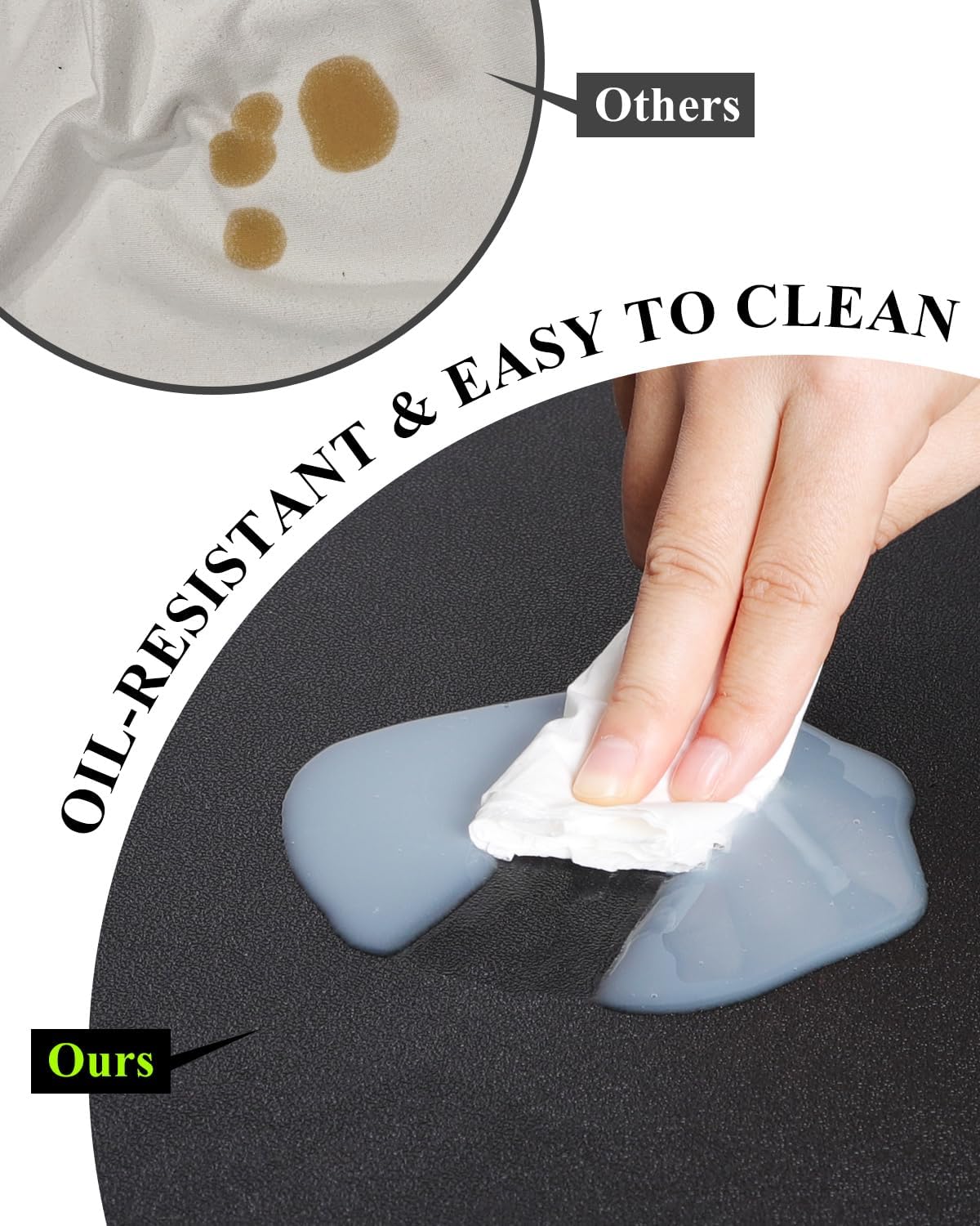 Black Plastic Table Cover Protector, 36" x 72" Waterproof Easy Flat PVC Desk Pad Mat, 1.5mm Thick Rectangle Vinyl Table Top Protector for Dining Room Table, Office, Dresser