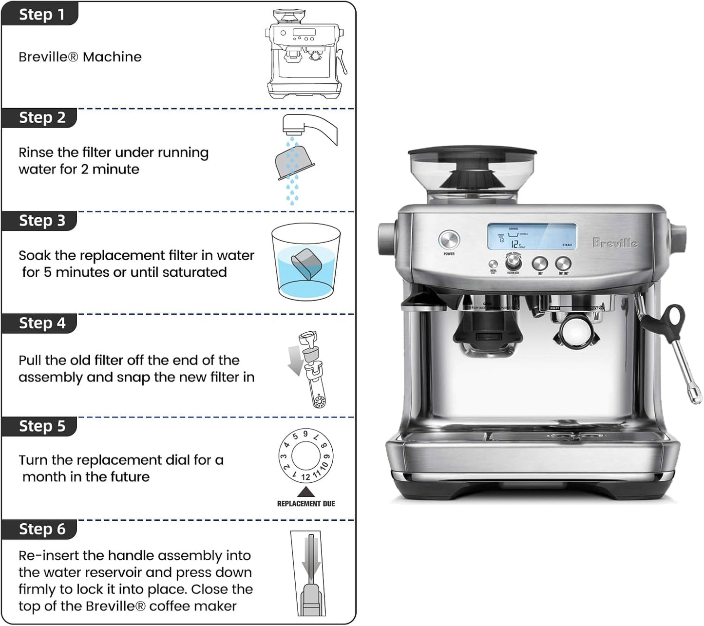 18-Pack Charcoal Water Filters Compatible with Breville BWF100 Machines, Breville Espresso Machine Water Filter Replacements