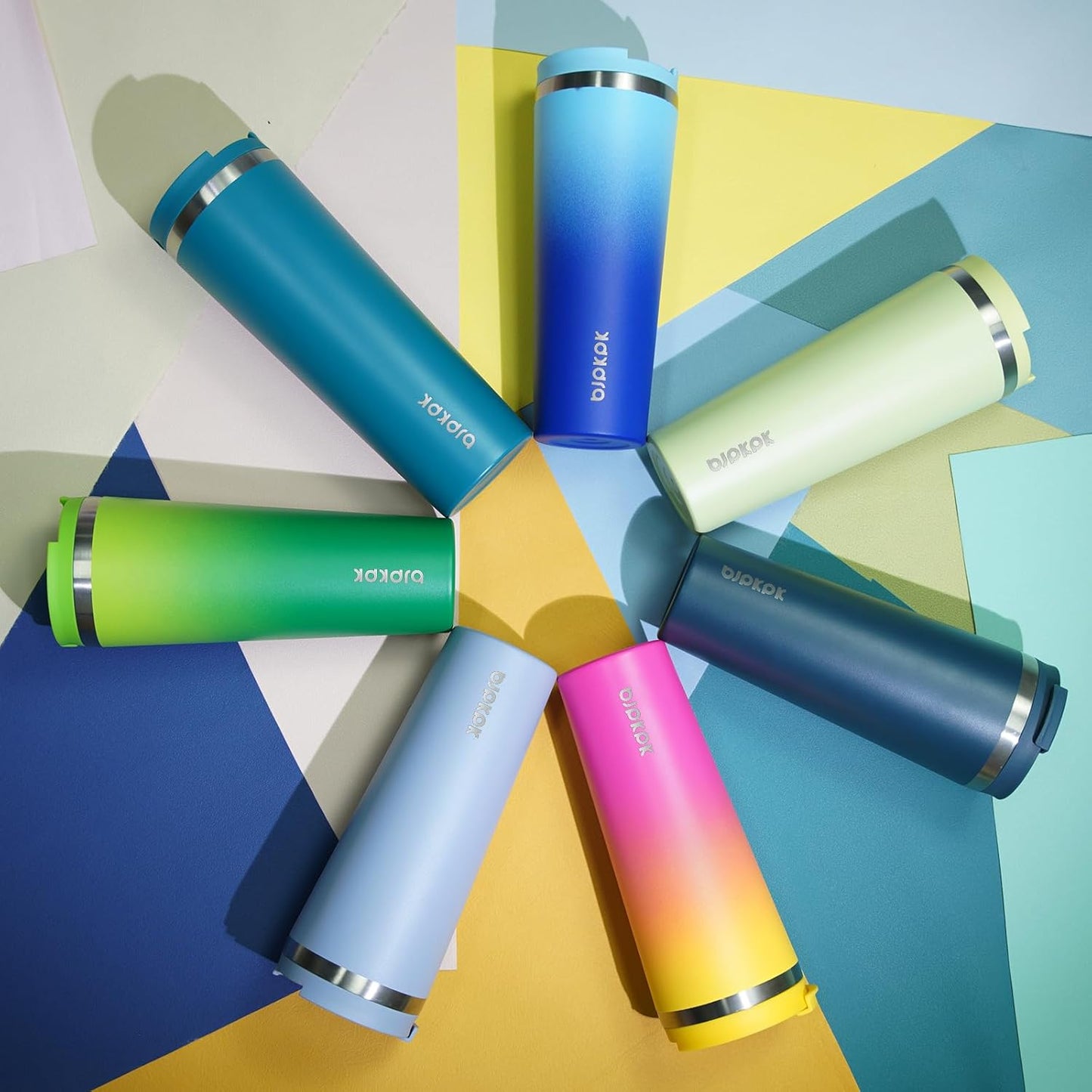 BJPKPK 30oz Stainless Steel Insulated Tumbler With lid And Straw Travel Coffee Thermal Tumblers Cup For Women And Men,Pink Yellow Rose