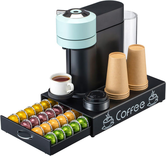 Rice rat Nespresso Pod Holder Pod Drawer Cabinet Pod Storage Rack For Counter,10.6'' Wide by 16.5'' Deep by 3.5'' High (30 Pods)