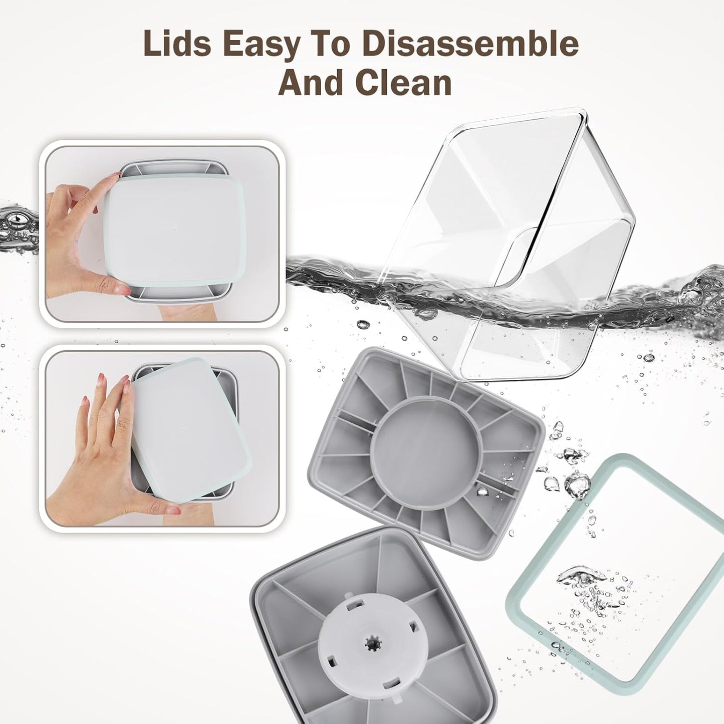 Pop Food Storage Containers Set Airtight Food Storage Containers with Pop Lids, Kitchen Pantry Organization and Storage, BPA Free, 2 x 2.8Qt