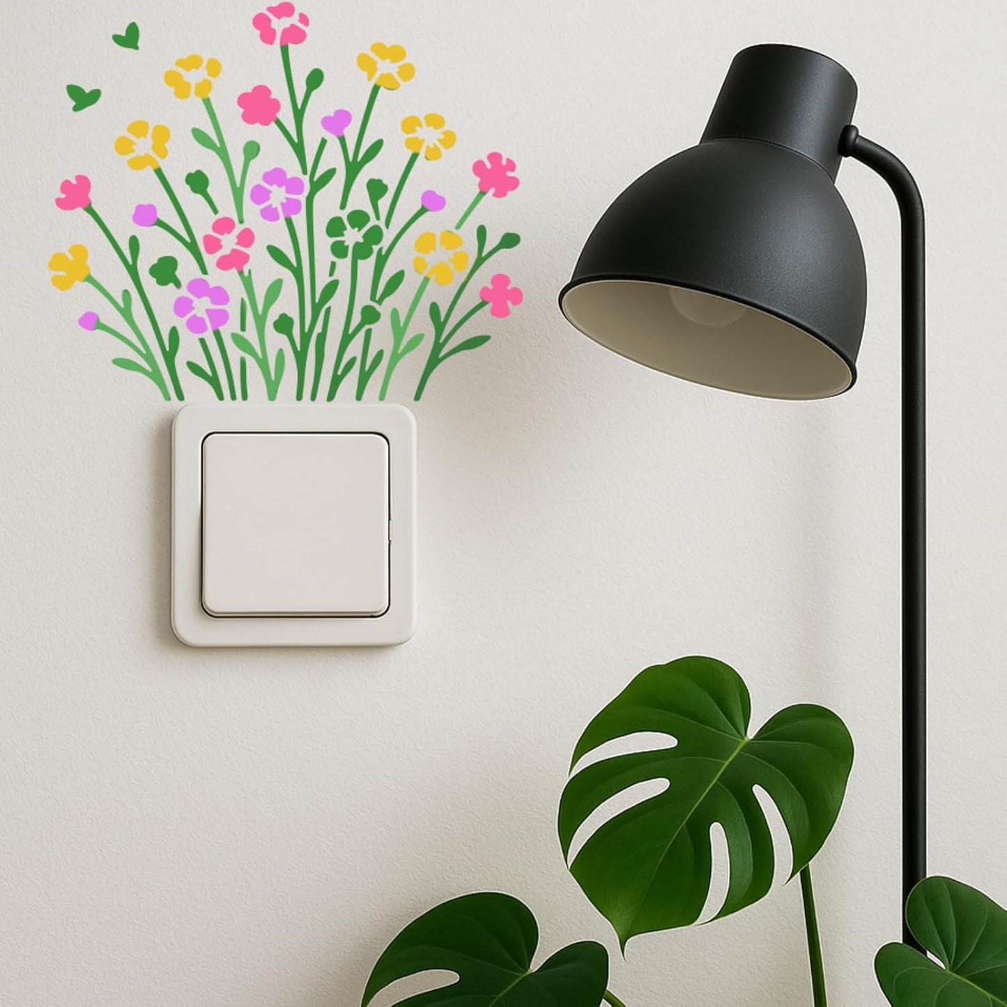 16PCS Large Flower Stencils for Painting Wildflower Stencils with Brushes Floral Spray Paint Stencil Reusable Drawing Template for Walls Garden Fence Furniture Card