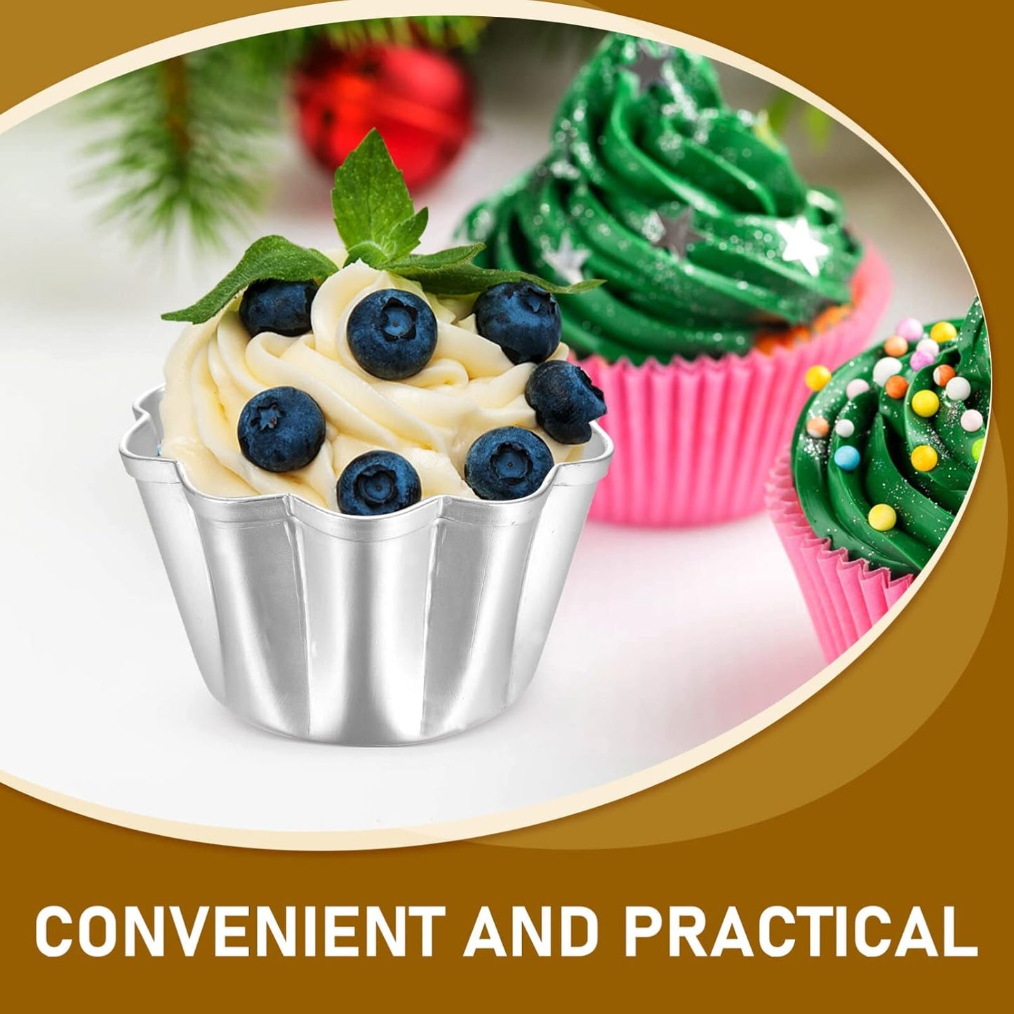 6Pcs Egg Tart Molds Aluminium Pie Tins Mini Tart Tins Tiny Pie Tin Cupcake Cake Mold Pudding Molds for Home Baking