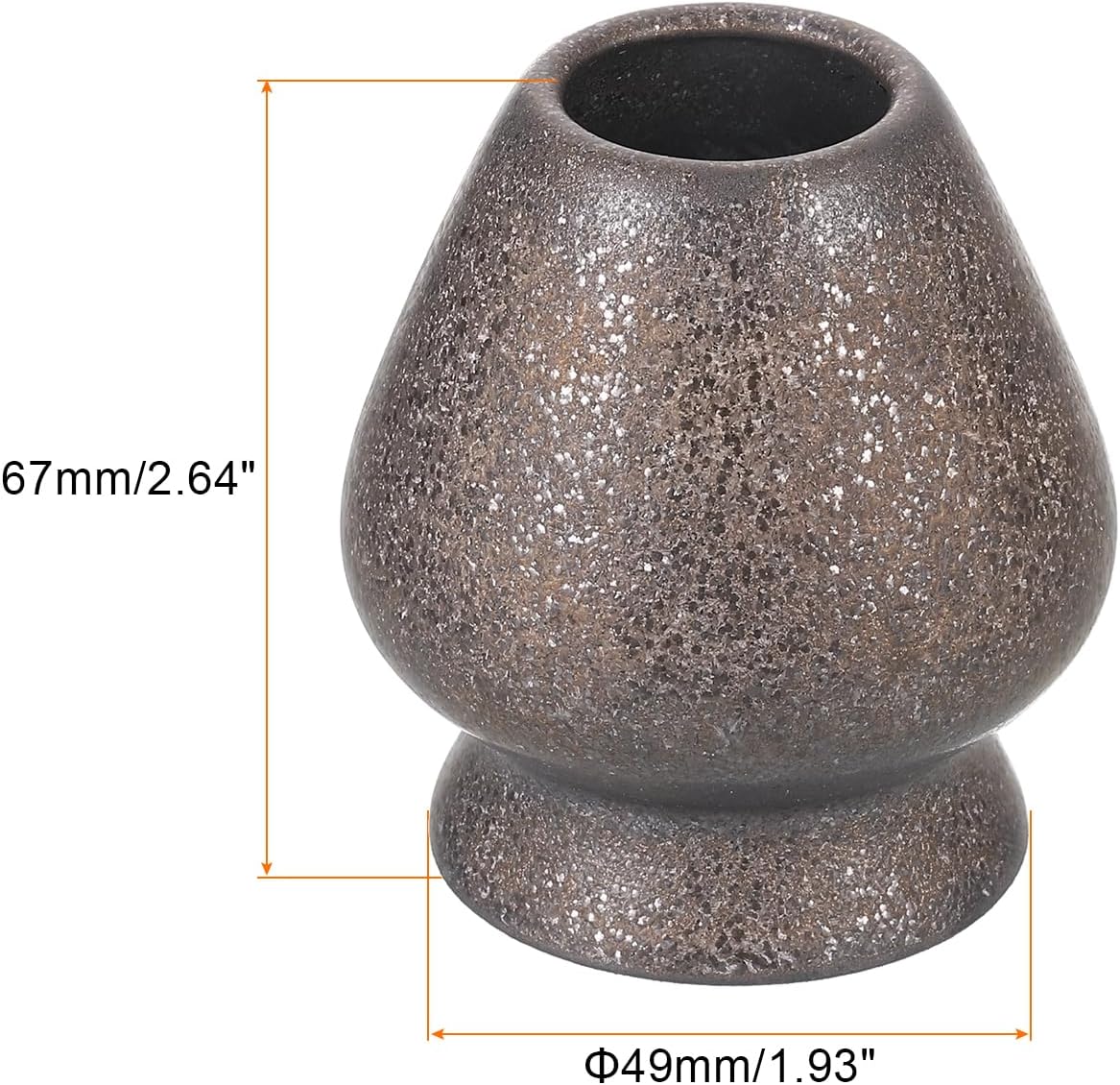 HARFINGTON Ceramic Chasen Stand 67mm Matcha Whisk Holder, Traditional Matcha Tea Chasen Holder, Black Gold