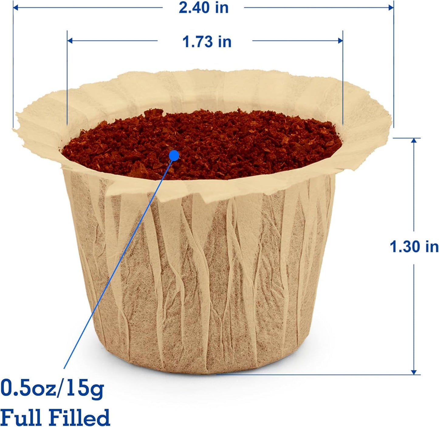 100 Count Natural Paper Filters Disposable whit 2 Reusable K Cups,Compatible with Keurig Single Serve 1.0 and 2.0, Fits All Reusable K Cup Coffee Pods