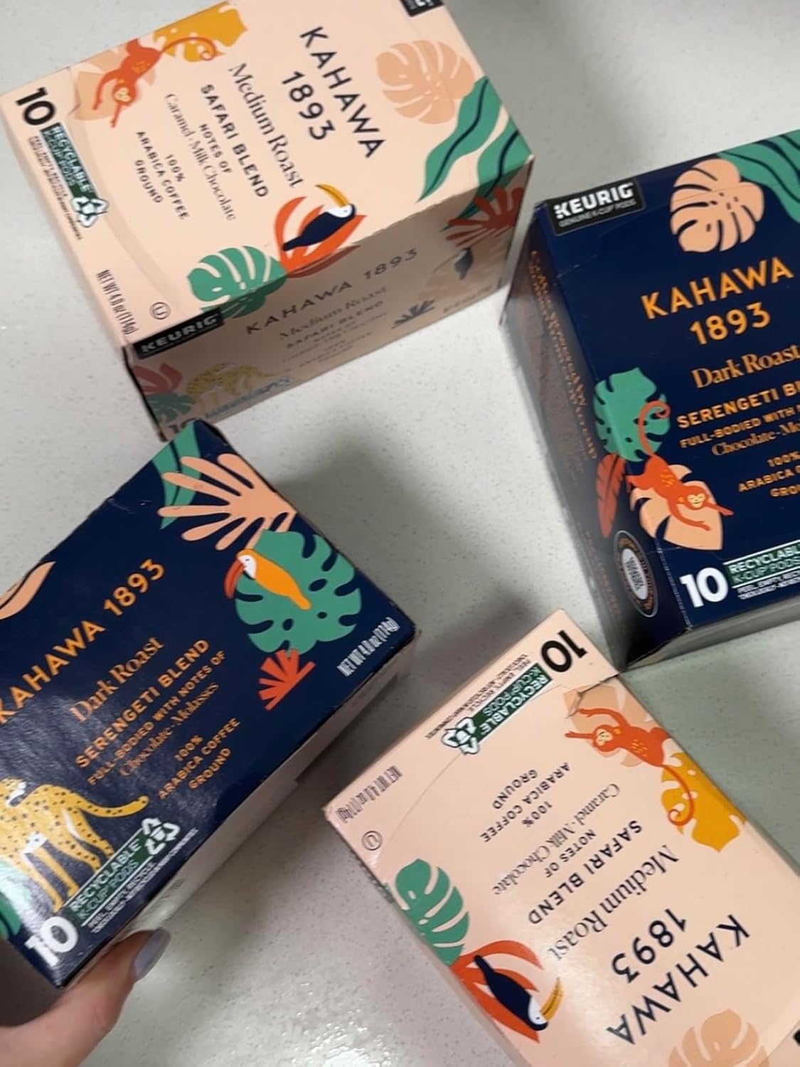 Kahawa 1893 Medium Roast Coffee K-Cup Pods Safari Blend (20 Count) - As Seen on Shark Tank, High Antioxidants, Naturally Sweet, Organically Grown & Cultivated, Ethically & Sustainably Sourced