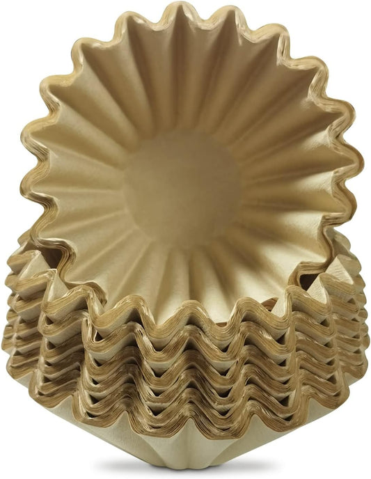 100 Pack 1-4 Cup Coffee Filters, Disposable Basket Coffee Filter for A Good Brew - Efficient and Convenient Small Coffee Filters 1 Cup - Eco-friendly and Biodegradable (Natural-1, 155/45)