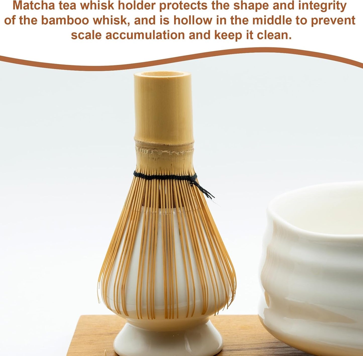 HARFINGTON Ceramic Chasen Stand 70mm Matcha Whisk Holder Teas Set Whisks Stand Traditional Matcha Tea Chasen Holder Tea Set Accessories for Tea Tasting, Gradient Red