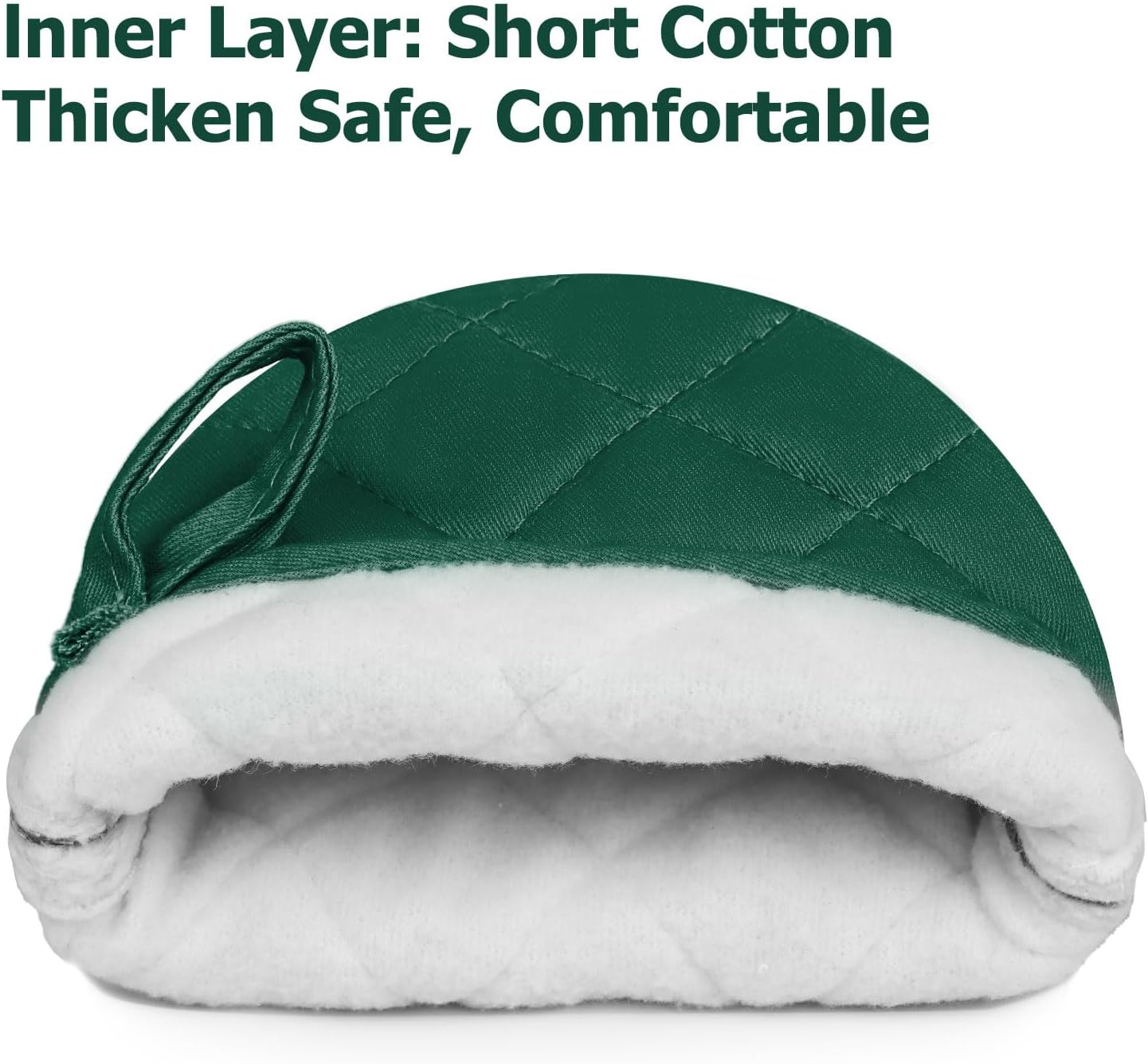 1 Pair Short Oven Mitts, Heat Resistant Silicone Kitchen Mini Oven Mitts for 500 Degrees, Non-Slip Grip Surfaces and Hanging Loop Gloves, Baking Grilling Barbecue Microwave Machine Washable