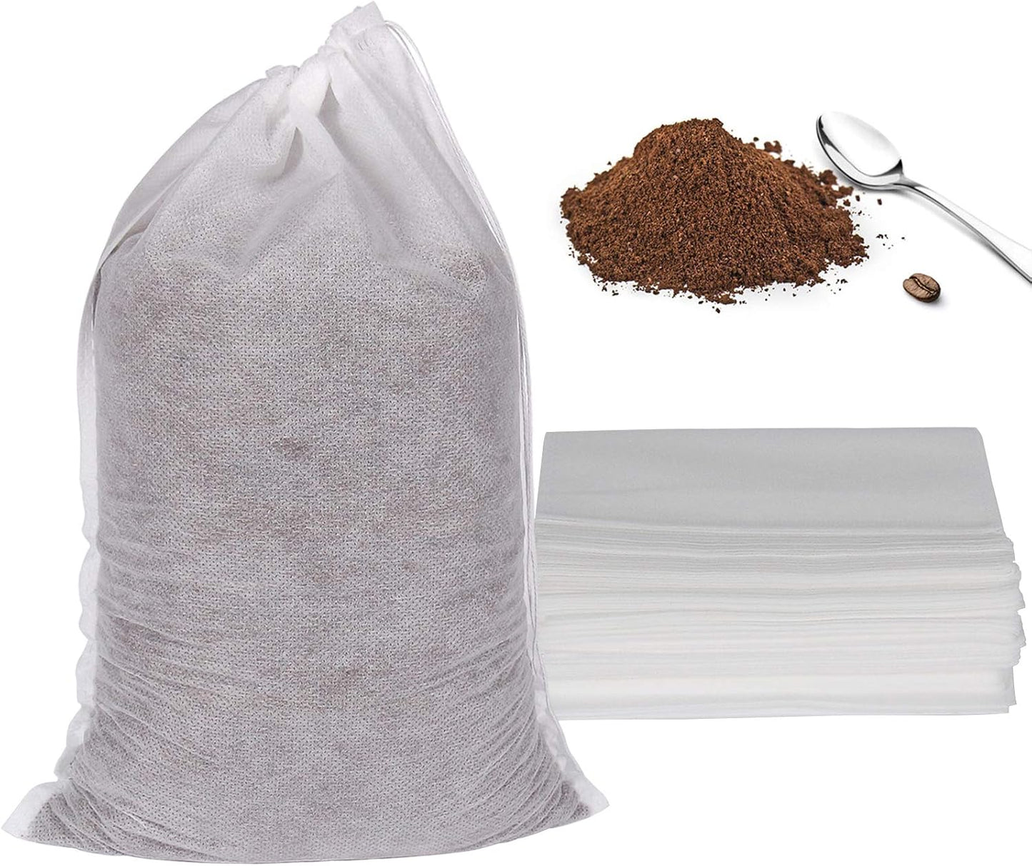 YQL Cold Brew Coffee Filter Bags, 8X12 Inch 50PCS No Mess Cold Brew Coffee Filters Disposable Mesh Brewing Bags Tea Filter Bag For Cold Brew Coffee or Tea(4x6/6x10inch Available)
