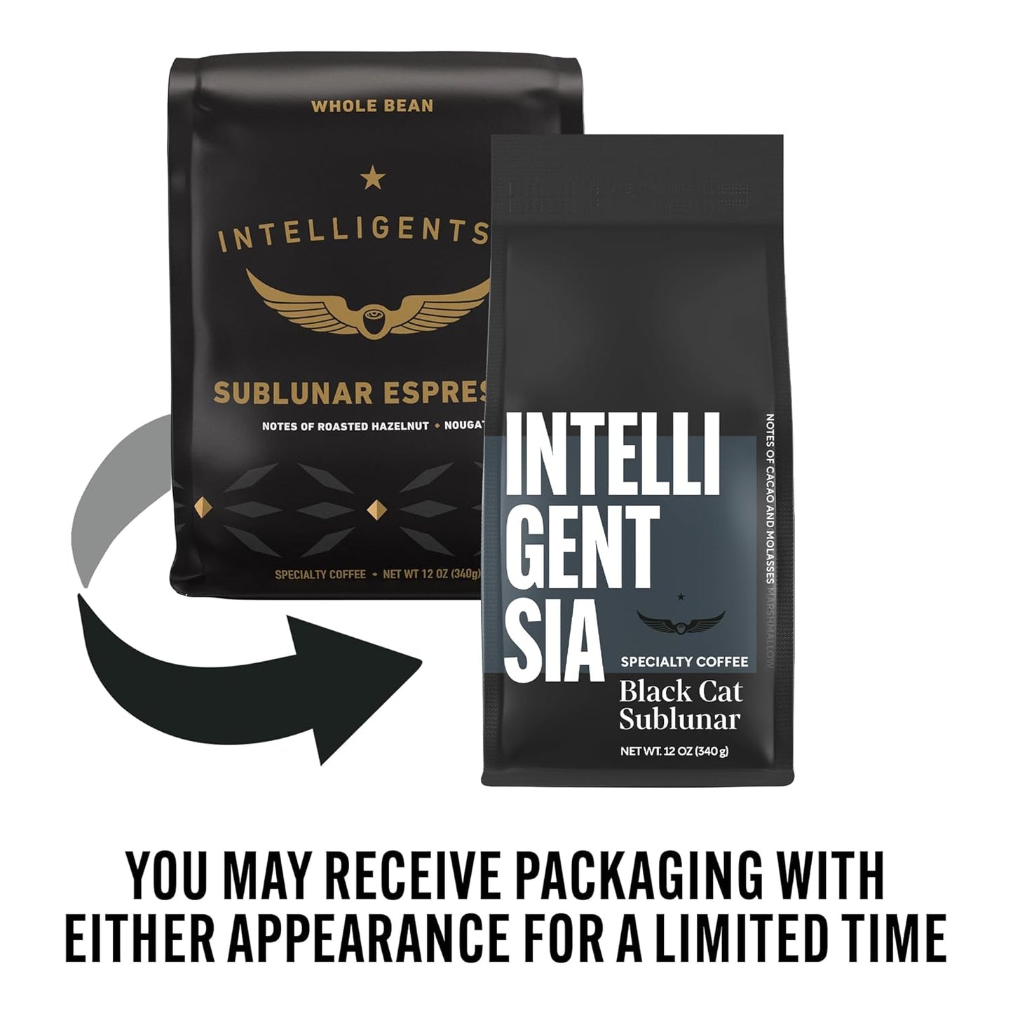 Intelligentsia Coffee, Dark Roast Whole Bean Coffee - Black Cat Sublunar Espresso 36 Ounces (3 Bags of 12 Ounces)